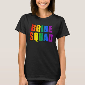 Camiseta Noiva Arco-Íris Esquadra Lésbica Casamento LGBT Ba