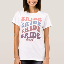 Camiseta Noiva - Bachelorette/Festa Hen. Nome editável
