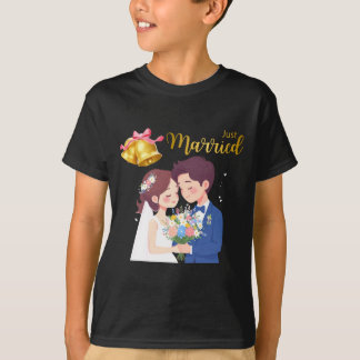 Camiseta Noiva Casada e Noivo Casal Floral Casamento