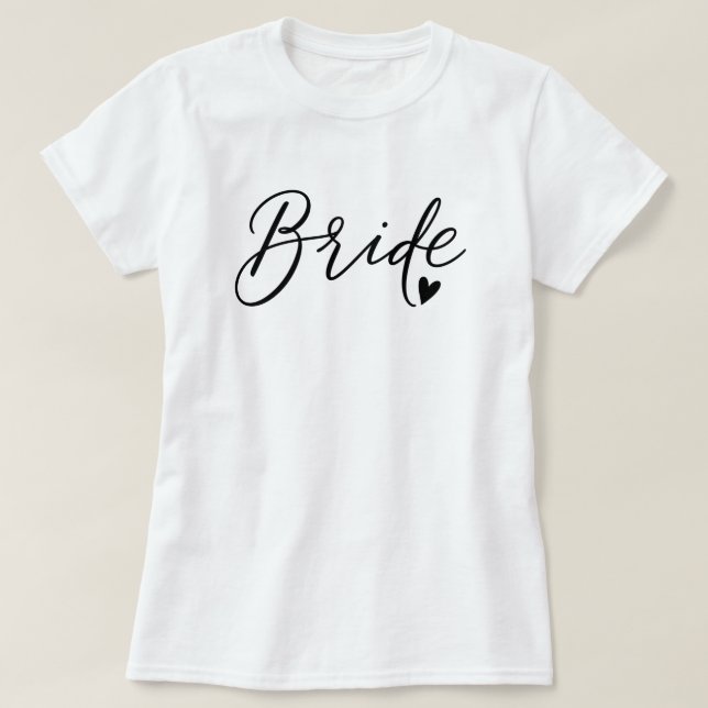 Camiseta Noiva Chic Heart Script (Frente do Design)