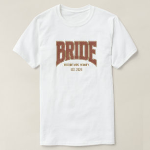 Camiseta Noiva com Brilho Falso Marrom + Cobre BRIDE Noivad