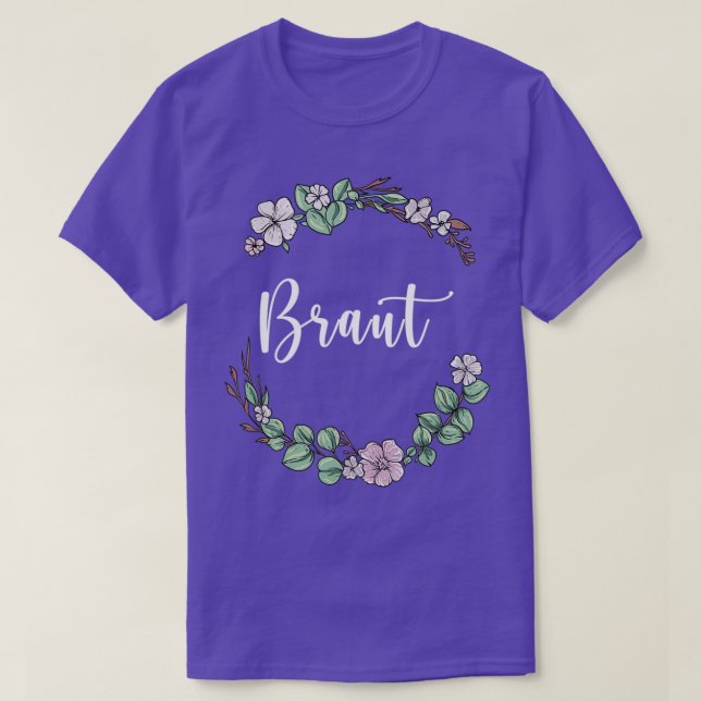 Camiseta Noiva com coroa floral casamento estilo boho eucal (Frente do Design)