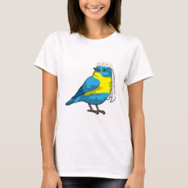 Camiseta Noiva como Pássaro com Coroa de flores