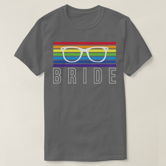 Camiseta Noiva Cores Arco-Íris LGBT 691 (Frente do Design)