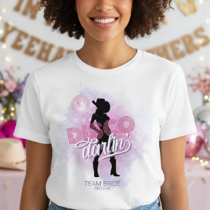 Camiseta Noiva da Equipe da Solteirona Disco Darlin' ID928 