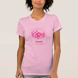 Camiseta Noiva da Equipe de Boogie Disco Rosa Quente