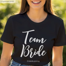 Noiva da Equipe Nome Personalizado Casamento Preto