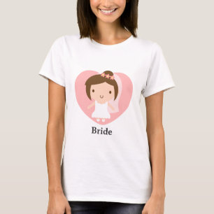 Camiseta Noiva de Cama de Noiva Fofo em Vestido Branco