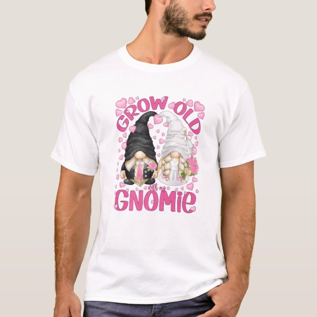 Camiseta Noiva De Casamento E Gnomos De Groom Envelhecidos (Frente)