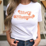 Camiseta Noiva de Festa de solteira Retroativa do Girls Wee<br><div class="desc">Comece o fim de semana com esta camiseta divertida e retrô Girls Weekend que é perfeita para a solteira e festas de aniversário! Apresenta uma margarida laranja inspirada na década de 70 e uma fonte inspirada na tendência e na retromoderna. Personalize facilmente a sua cidade e o seu estado na...</div>