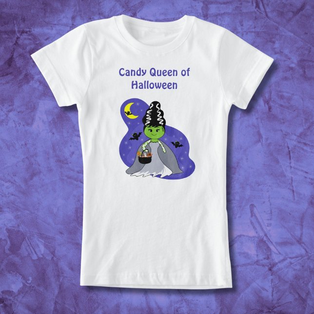 Camiseta Noiva de Frankenstein Halloween com doce (Criador carregado)