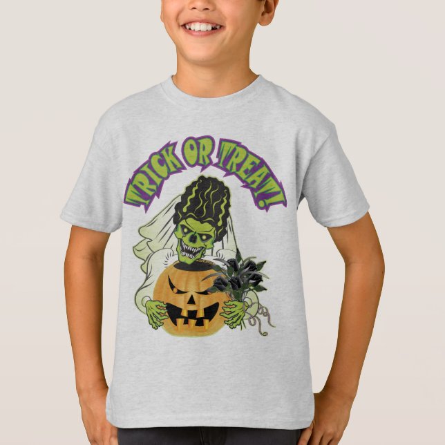 Camiseta Noiva de Frankenstein Skull (Frente)