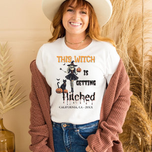 Camiseta Noiva de Halloween Esta Bruxa Está Se Casando