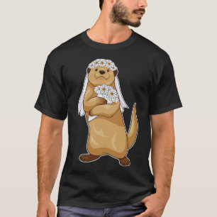 Camiseta Noiva de Lontra Flor Casamento