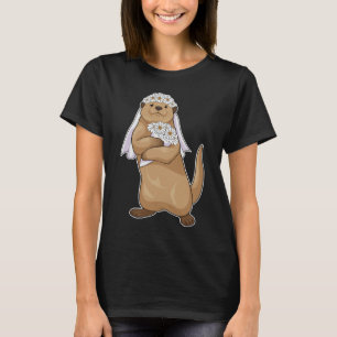 Camiseta Noiva de Lontra Flor de Casamento