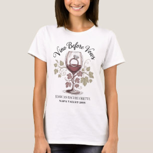 Camiseta Noiva de Napa Antes dos Votos Vino Personalizado D