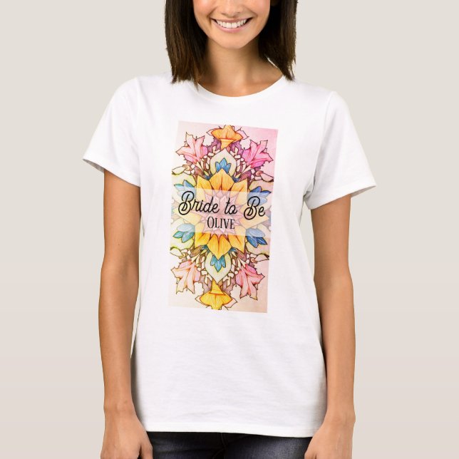 Camiseta Noiva de ser T-Shirt com padrão colorido (Frente)