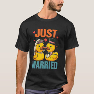 Camiseta Noiva e Groom Recém-Casados Patos De Borracha Apen