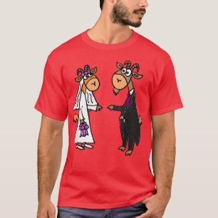 Camiseta Noiva e Noivo de Casamento Cabra Smiletodaytees