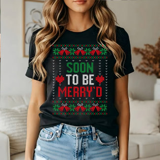 Camiseta Noiva e Noivo Prestes a Casar Feliz Natal