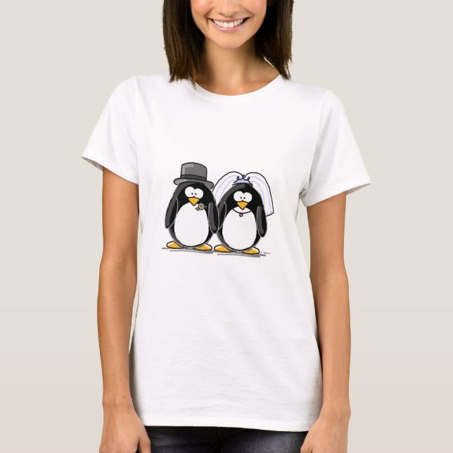 Camiseta Noiva e Pinguins de Groom (Frente)