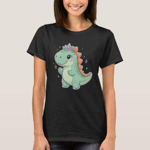 Camiseta Noiva Estegossauro Fofa Tiara Fundo Preto Arte