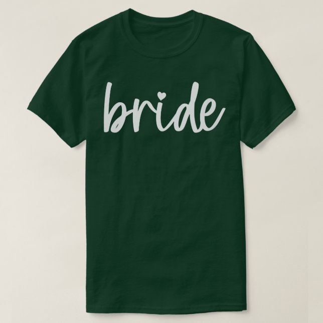 Camiseta Noiva Feminina Fonte Script Fofo Design de Bolso B (Frente do Design)