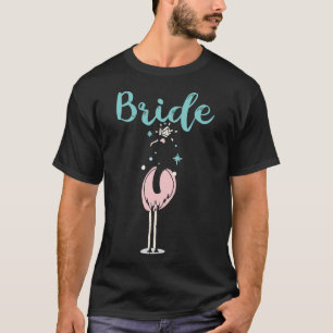 Camiseta Noiva - Festa de Noivado de Flamingo Fofo Despedid