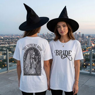 Camiseta Noiva Gótica Esqueleto Halloween Despedida de Solt
