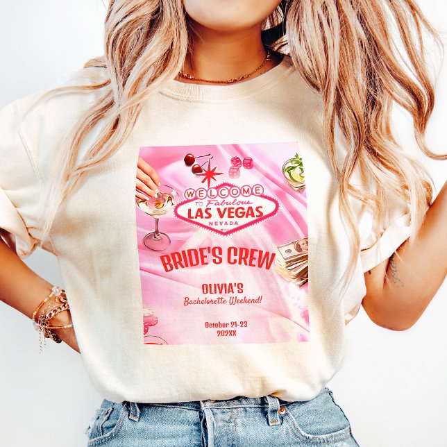 Camiseta Noiva Las Vegas Bachelorette Poker Rosa (Criador carregado)