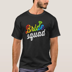 Camiseta Noiva Lgbt Arco-íris Bandeira Festa de solteira lé