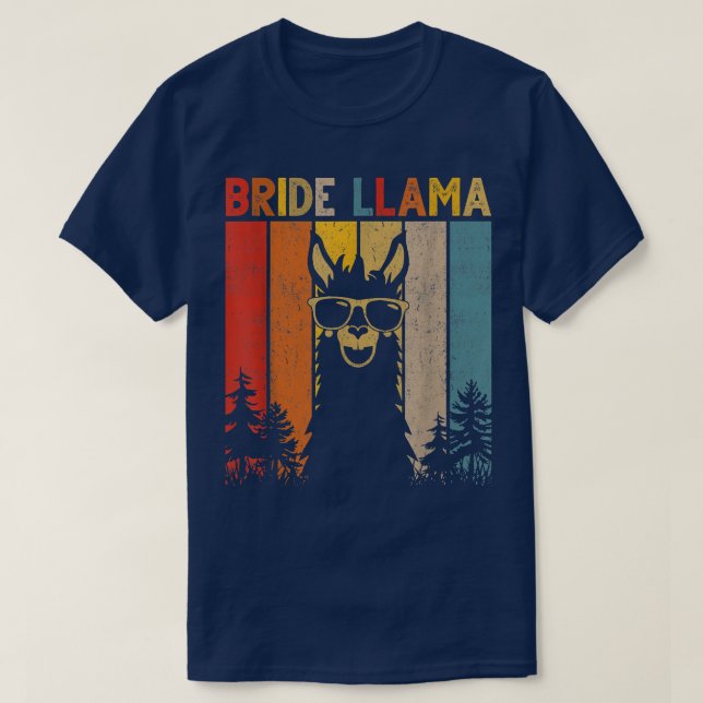 Camiseta Noiva Llama Birthday Matching Family para Mulheres (Frente do Design)