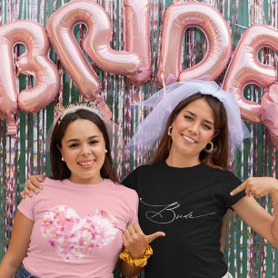 Camiseta Noiva Moderna Tipografia Elegante de Letra Wedding