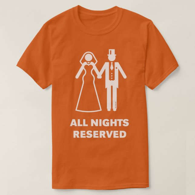 Camiseta Noiva Noivo Lua de Mel Branco Noites Reservadas (Frente do Design)