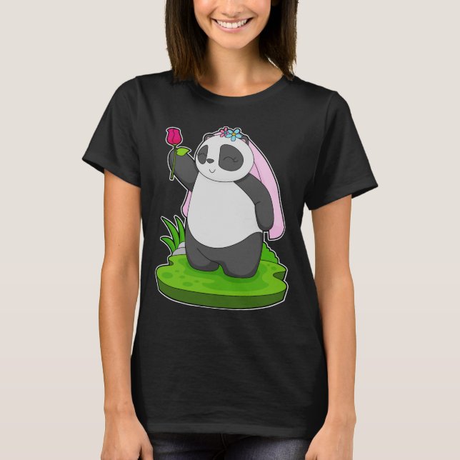 Camiseta Noiva Panda Rosa Casamento (Frente)