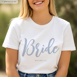 Camiseta Noiva Personalizada Nome Azul Poeirento