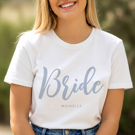 Camiseta Noiva Personalizada Nome Azul Poeirento