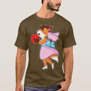 Camiseta Noiva Raposa com Coração no Vestido