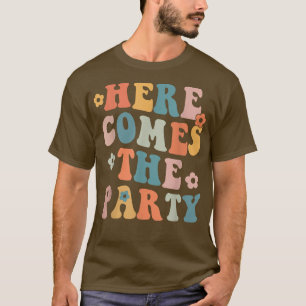 Camiseta Noiva Retro Aqui Vem a Festa da Noiva Despedida de