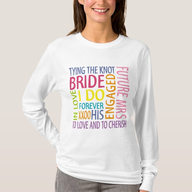 Camiseta Noiva Sentiments Casamento T-shirt (Frente)