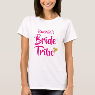 Camiseta Noiva Tribo Ouro Data Coração Personalizado