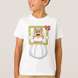 Camiseta Noiva Urso com vestido de noiva & moldura de image