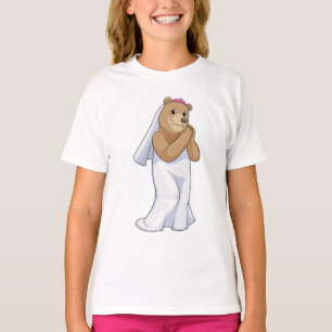 Camiseta Noiva Urso com Véu