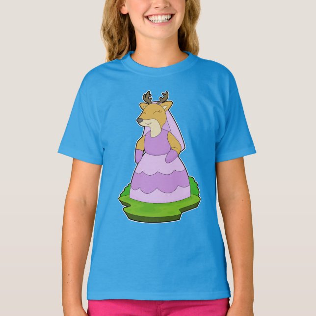 Camiseta Noiva Véu de Casamento de Cervo (Frente)