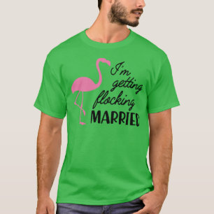 Camiseta Noiva, vou me casar com o tema Flamingo