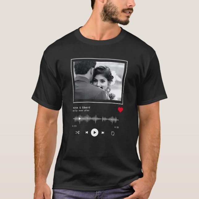 Camiseta Noivado De Casamento Do Jogador De Música (Frente)