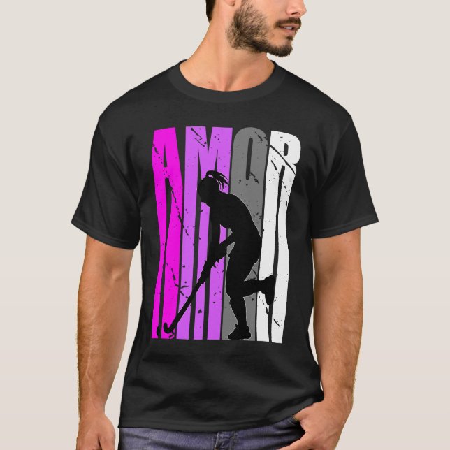 Camiseta Noivado de Hóquei em Roxo Rosa Bonito Raparigas Sq (Frente)