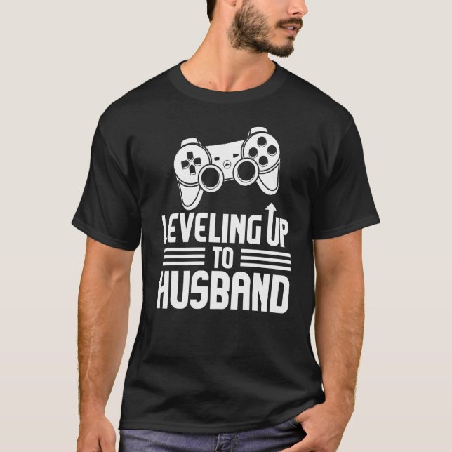 Camiseta Noivado De Jogador Nivelando Até O Marido (Frente)