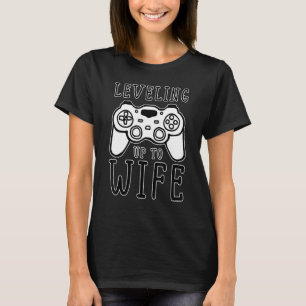 Camiseta Noivado De Jogo De Vídeo Nivelando Até A Noiva Da