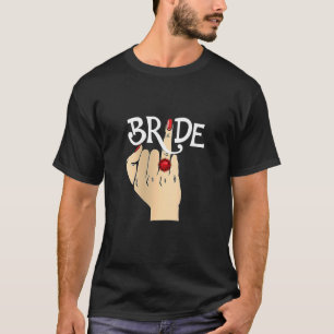 Camiseta Noivado de Lua de Honra de Casamento Finger Ring F